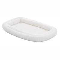 Thumbnail for Quiet Time Deluxe Fleece Double Bolster Bed White - 18 inch