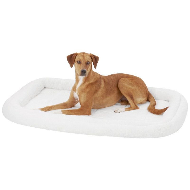 Quiet Time Deluxe Fleece Double Bolster Bed White - 30 inch