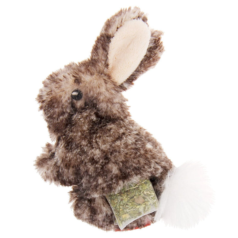 Rabbit Fluffy Plush Cat Toy with 3 Refillable Catnip Bags