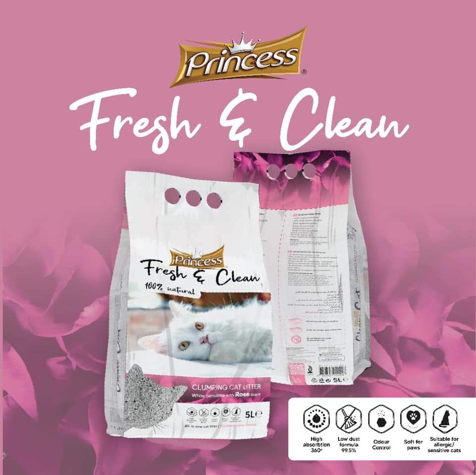 Princess Fresh and Clean Cat Litter  20L - Baby Powder