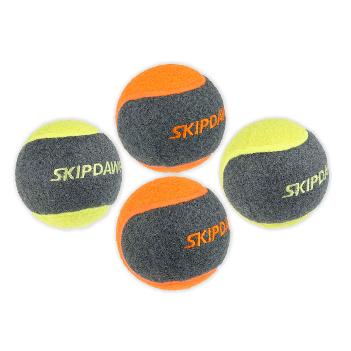 SKIPDAWG Squeaky Dog Tennis Balls (Pack of 4)