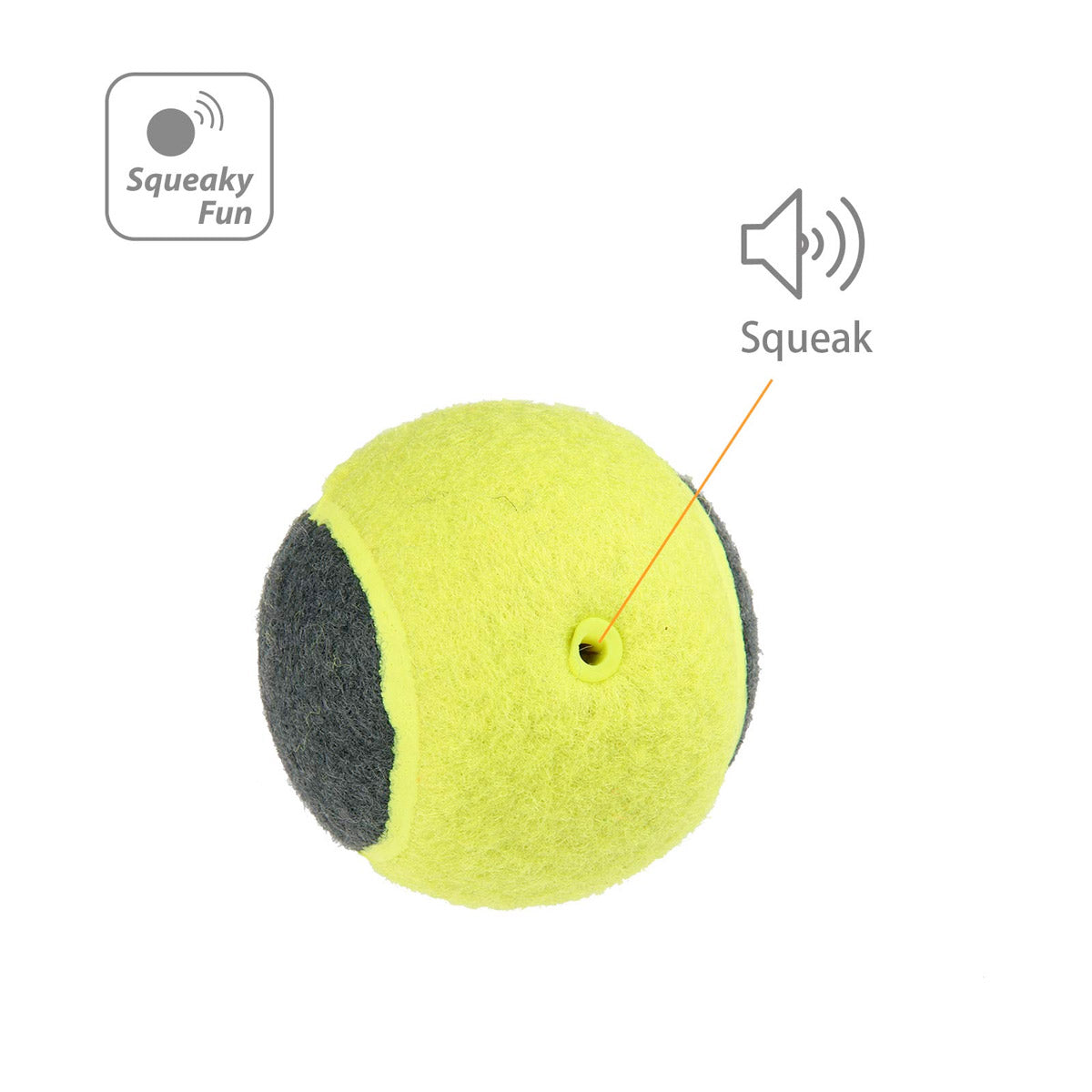 SKIPDAWG Squeaky Dog Tennis Balls (Pack of 4)