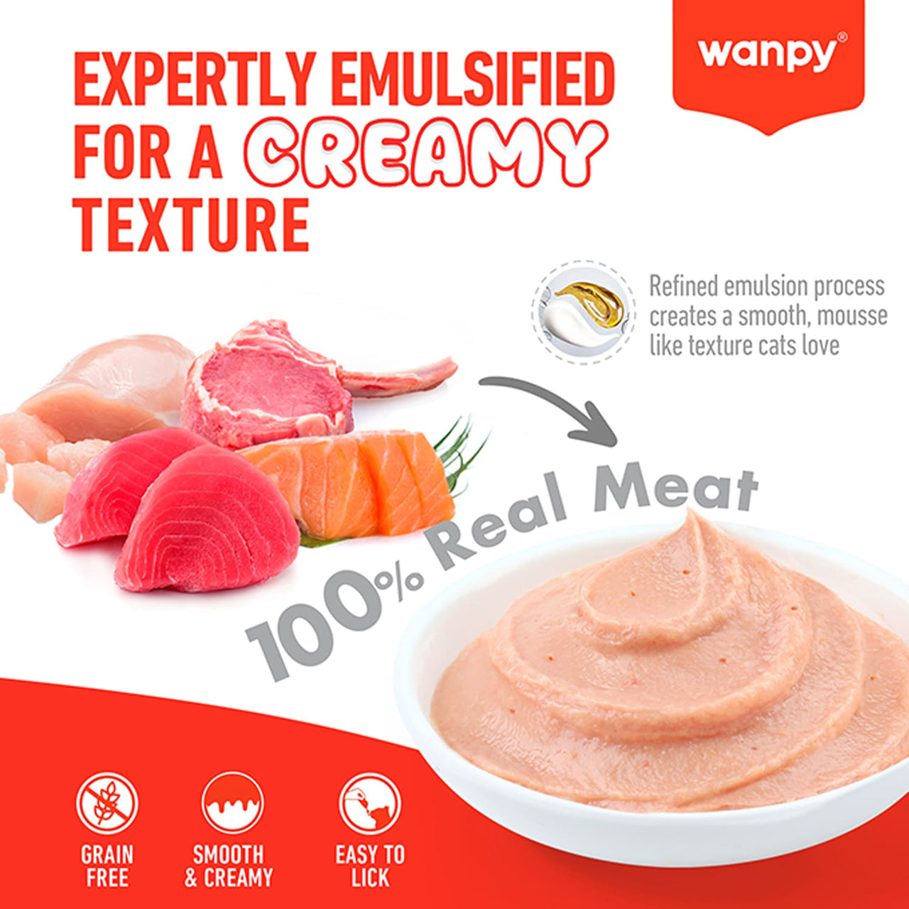 WANPY Superfoods Creamy Treat For Cat Lamb With Beetroot & Turmeric 70g