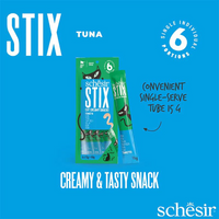 Schesir Stix Treat For Cat In Cream - Tuna 6x15g (Min Order- 12 Pack)