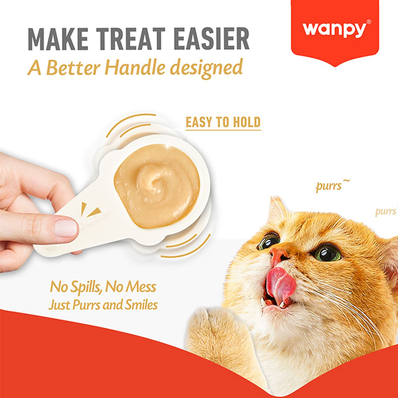 WANPY Lickable Cream Spoon – Salmon For Cat – (16g x 10pcs/box)