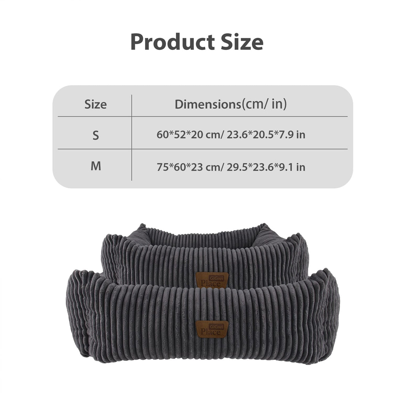 GiGwi Place Sweet Dreams Bolster Pet Bed – Square - small