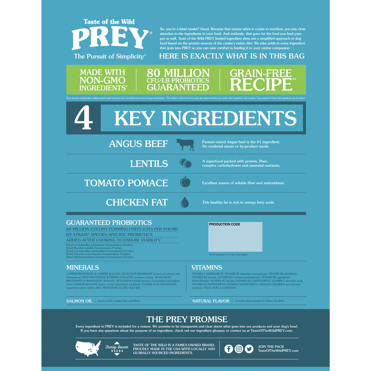 PREY Angus Beef Limited Ingredient Formula - 11.4kg(25 lbs)