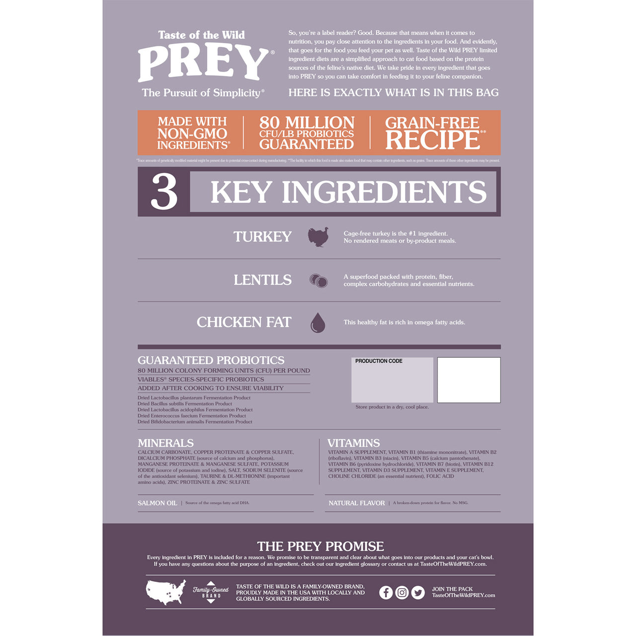 PREY Turkey Limited Ingredient Formula for Cats - 6.8kg(15 lbs)