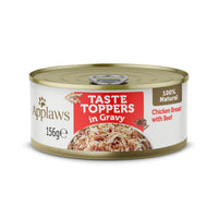 APPLAWS TASTE TOPPER GRAVY CHICKEN BEEF DOG TIN (156G-NA)