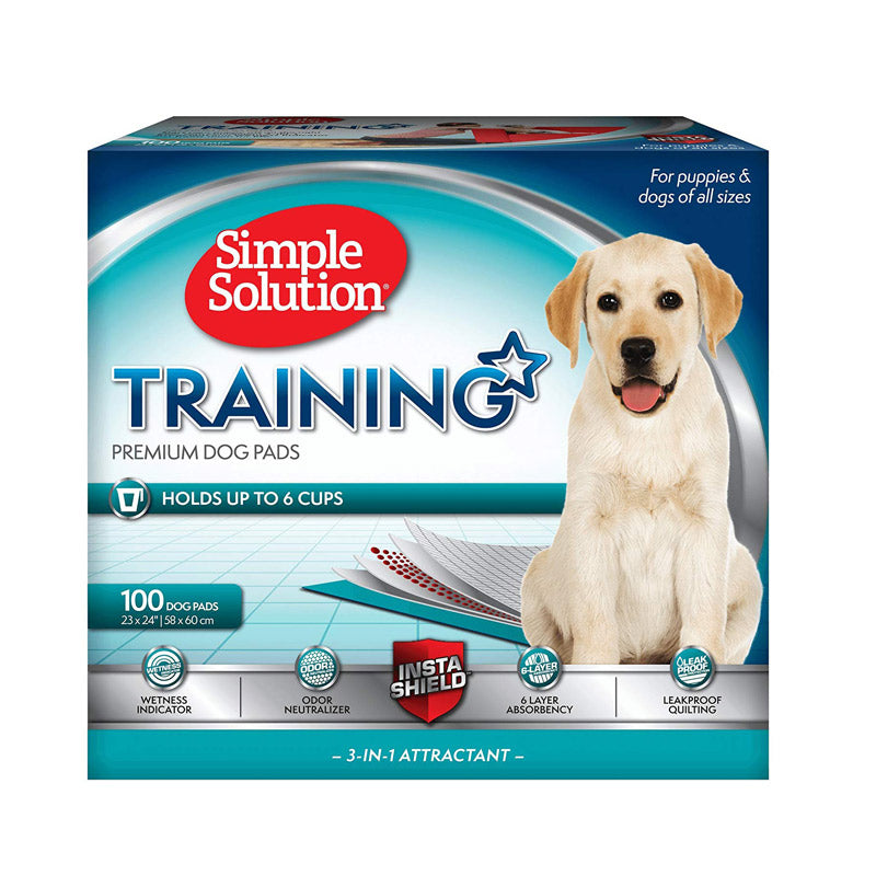 Simple Solution Premium Dog and Puppy Training Pads – Pack of 100 (Slightly damaged Master Carton)