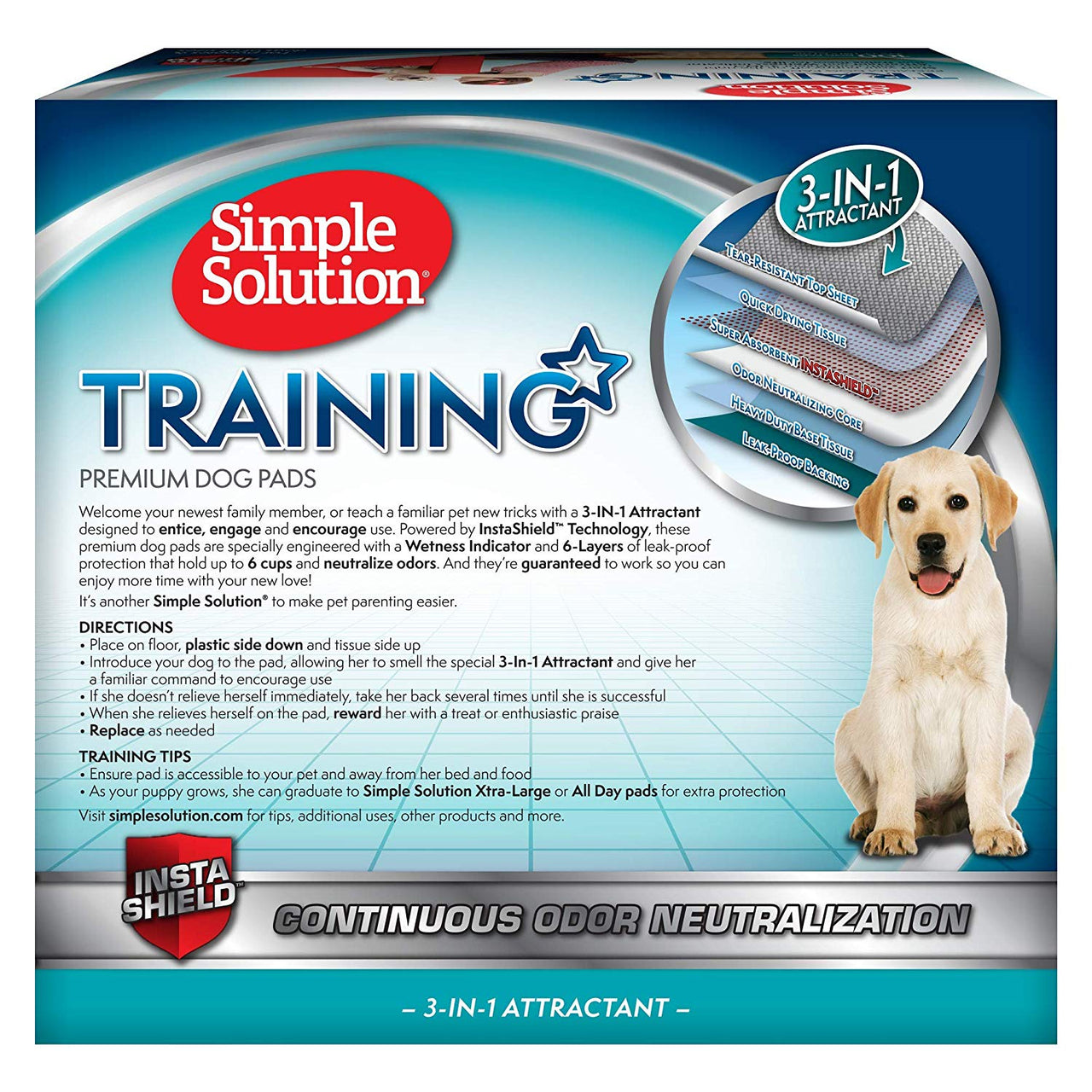 Simple Solution Premium Dog and Puppy Training Pads – Pack of 100 (Slightly damaged Master Carton)