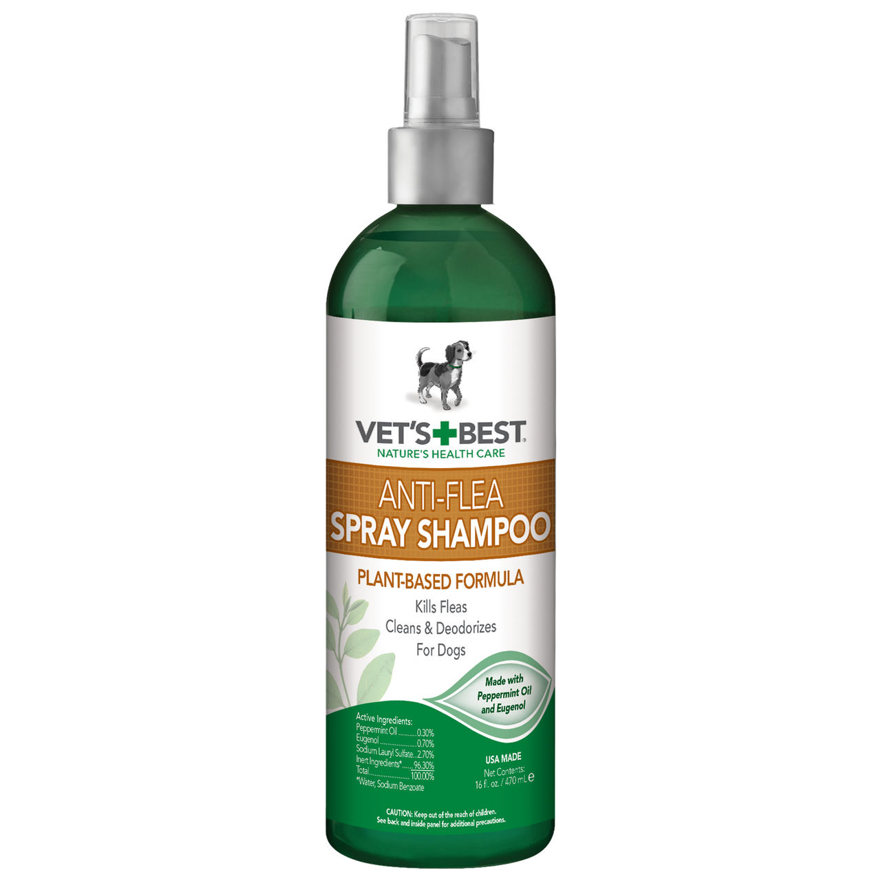 Vet’s Best Natural Anti-Flea Easy Spray Shampoo (16 oz)