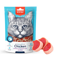 Thumbnail for Wanpy Cat Chicken Jerky and Codfish Sushi for Cats 80g