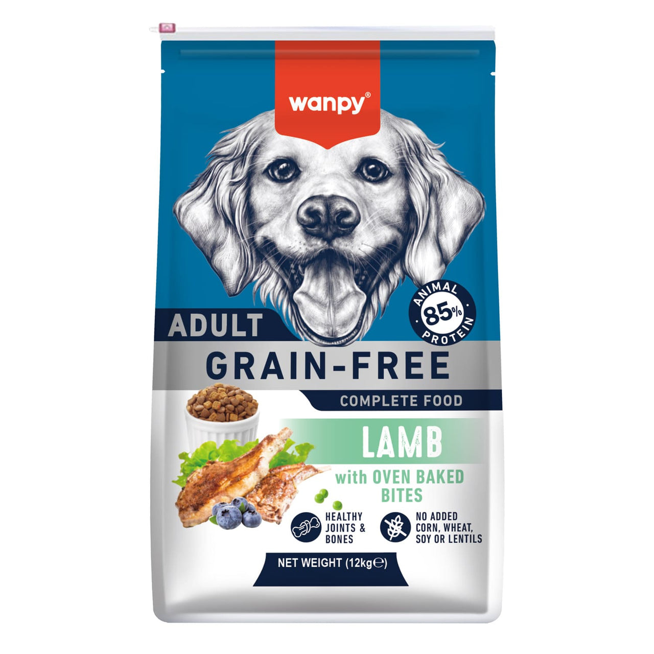 WANPY Grain Free Complete Food For Dog – Lamb Recipe - 12Kg
