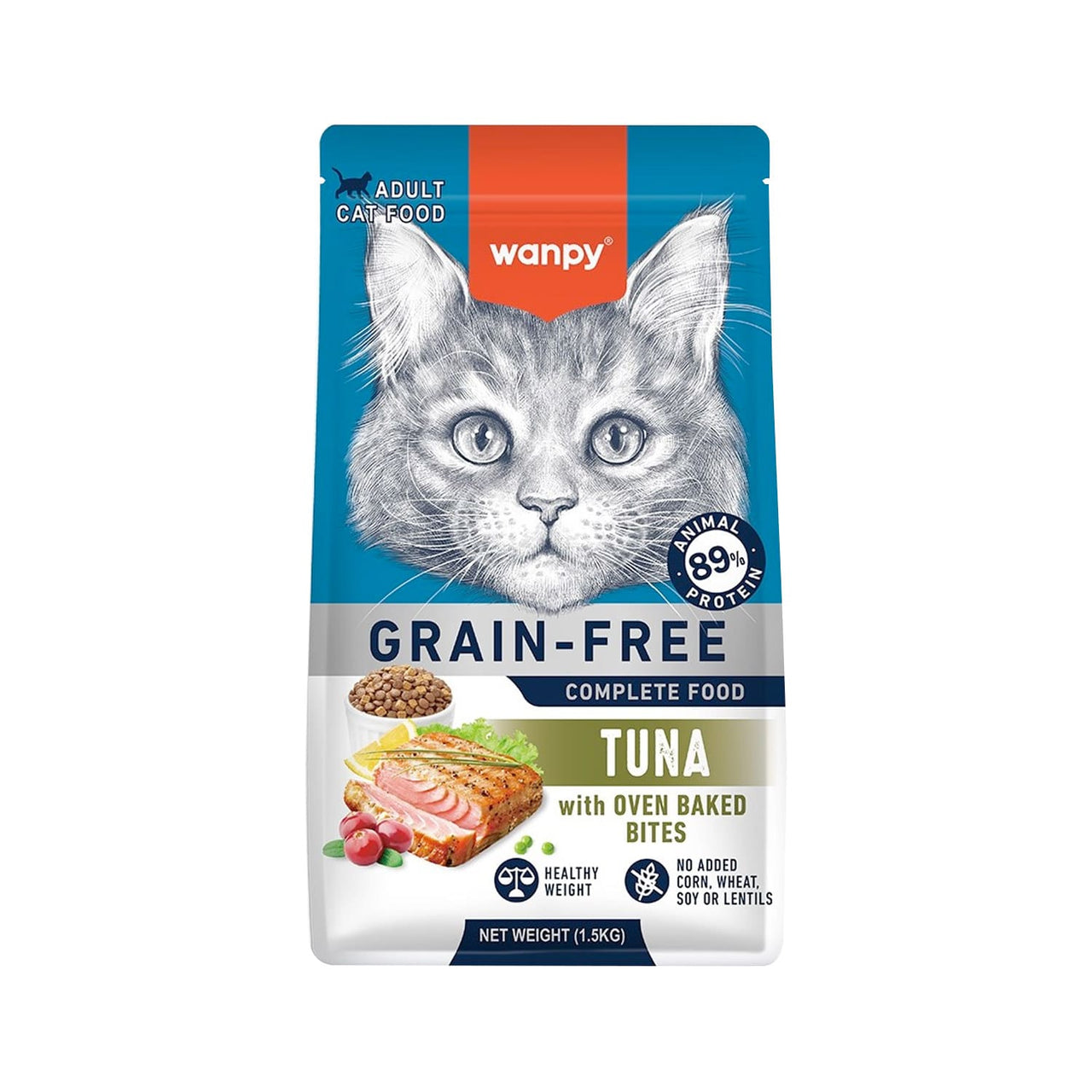 Wanpy Grain Free Complete Food for Adult Cat – Tuna Recipe - 500g