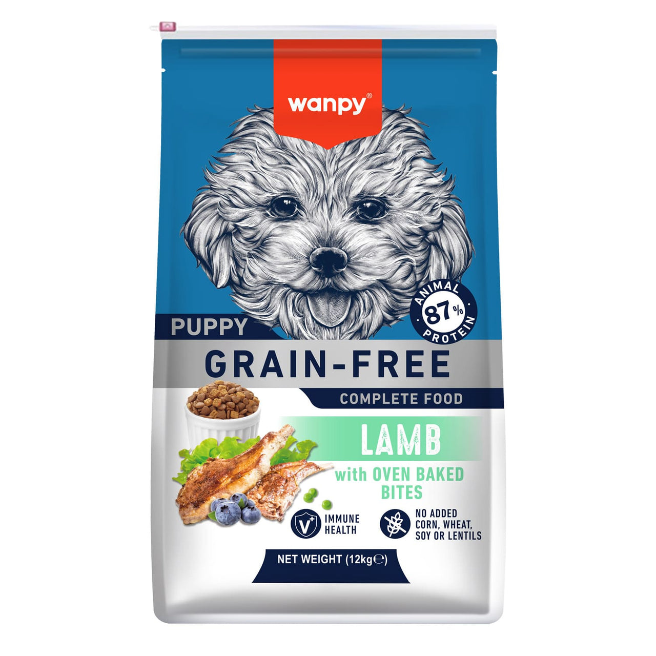 WANPY Grain Free Complete Food For Puppy – Lamb Recipe - 12Kg