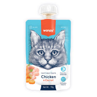 Thumbnail for Wanpy Tasty Meat Paste Chicken with Carrot for Cats 90g