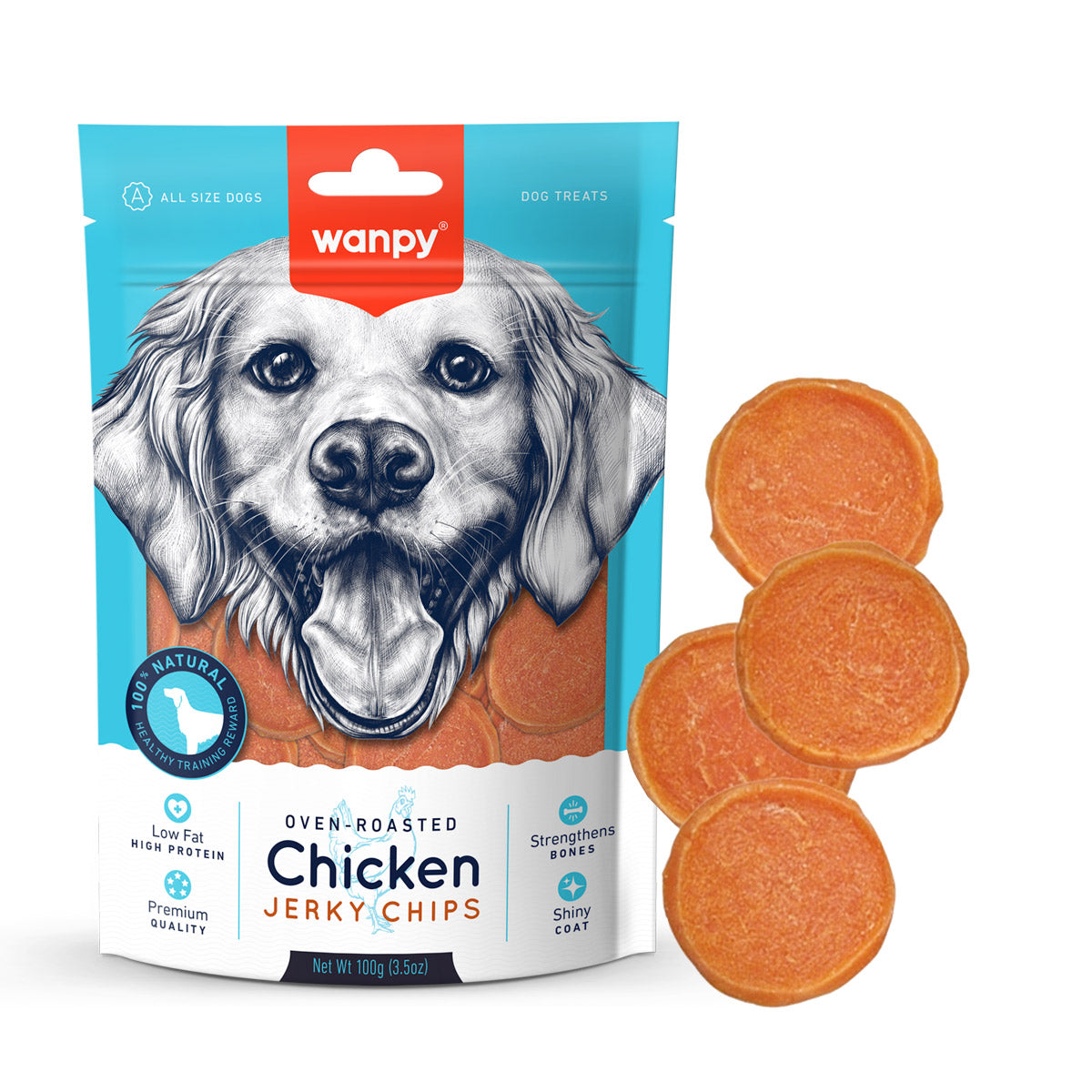 Wanpy Chicken Jerky Chips 100g