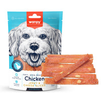 Thumbnail for Wanpy Chicken Jerky & Cheese Slices 100g