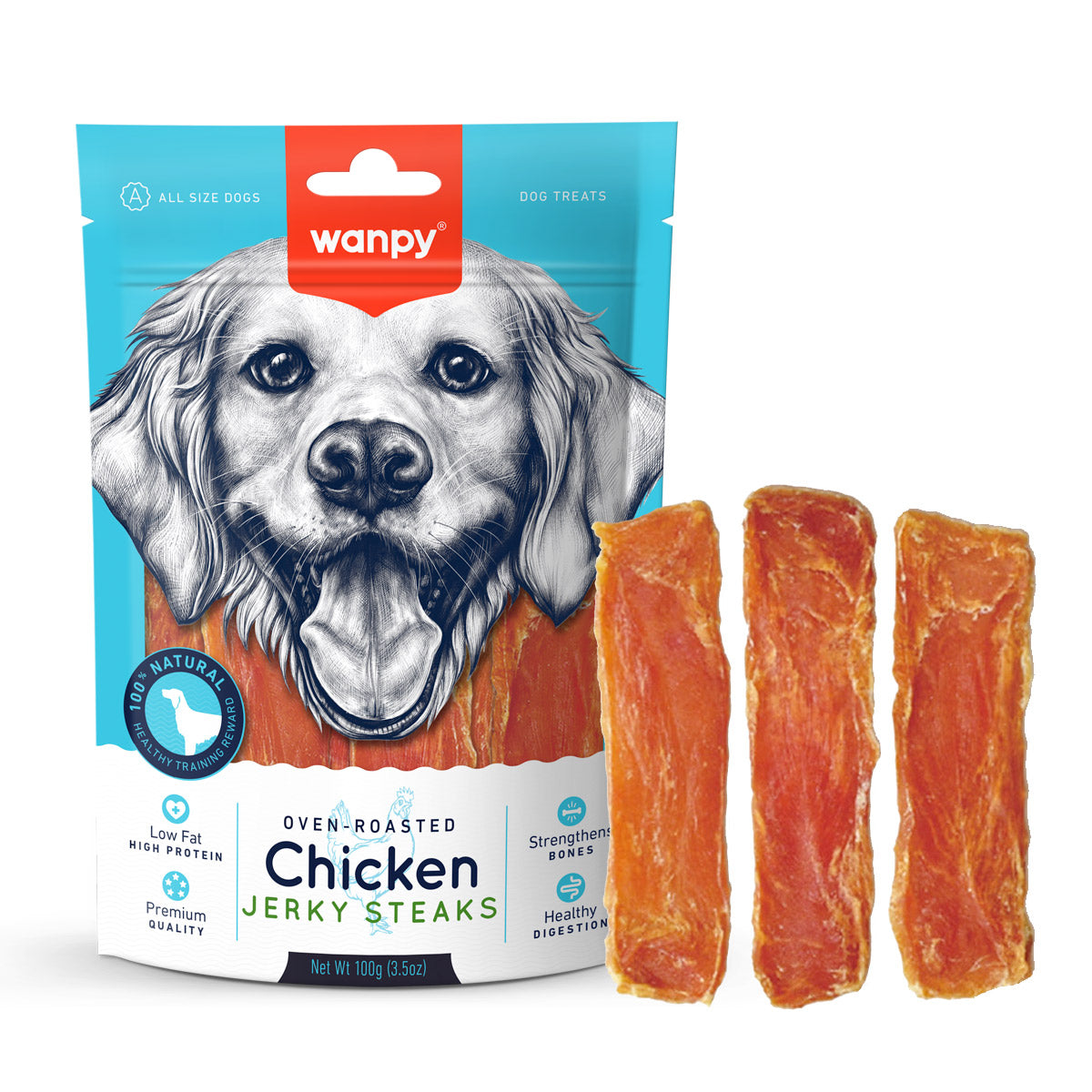 Wanpy Chicken Jerky Steaks 100g