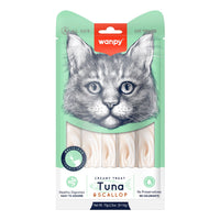 Thumbnail for Wanpy Creamy Lickable Cat Treats – Tuna & Scallop (14gx5) – 1Box 12pcs