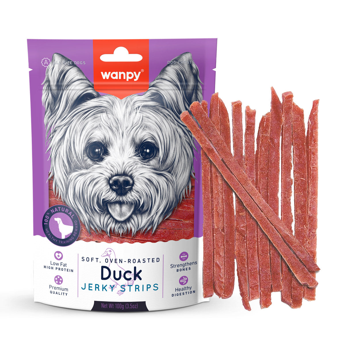 Wanpy Soft Duck Jerky Strips 100g