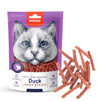 Thumbnail for Wanpy Soft Duck Jerky Strips for Cats 80g