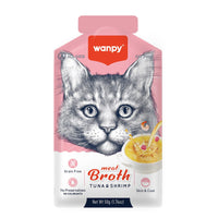 Thumbnail for Wanpy Meat Broth Tuna & Shrimp for Cats (50gm) – 1Box 12pcs