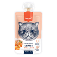 Thumbnail for Wanpy Tasty Meat Paste Salmon, Chicken and Carrot for Cats 90g