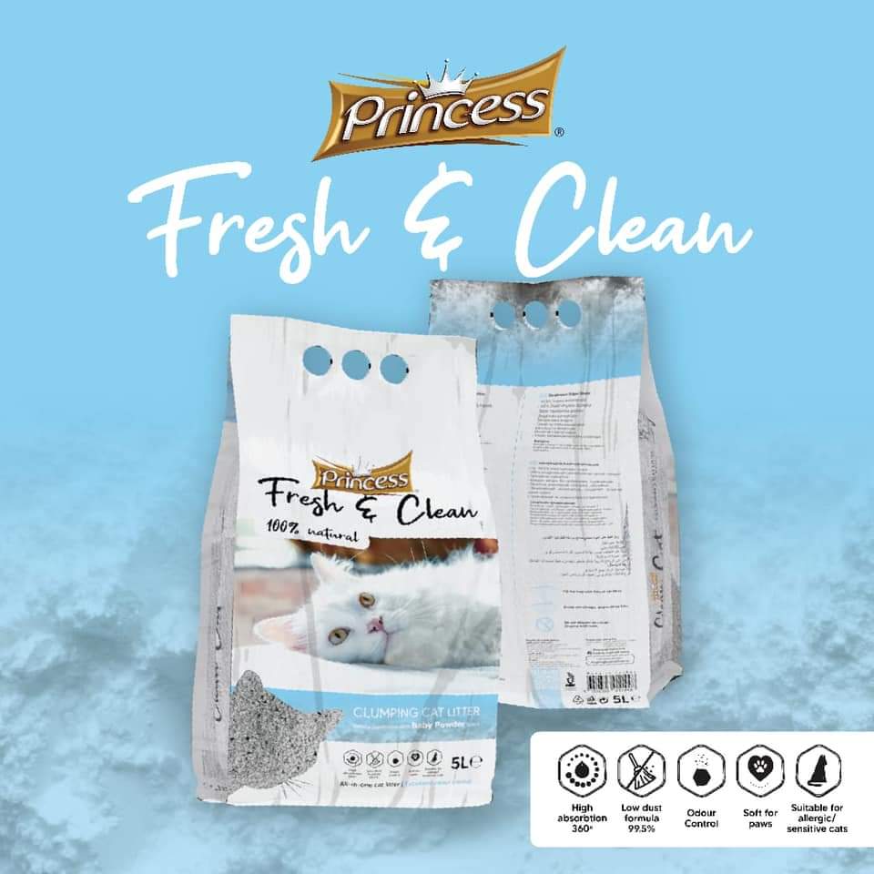 Princess Fresh and Clean Cat Litter  20L - Rose