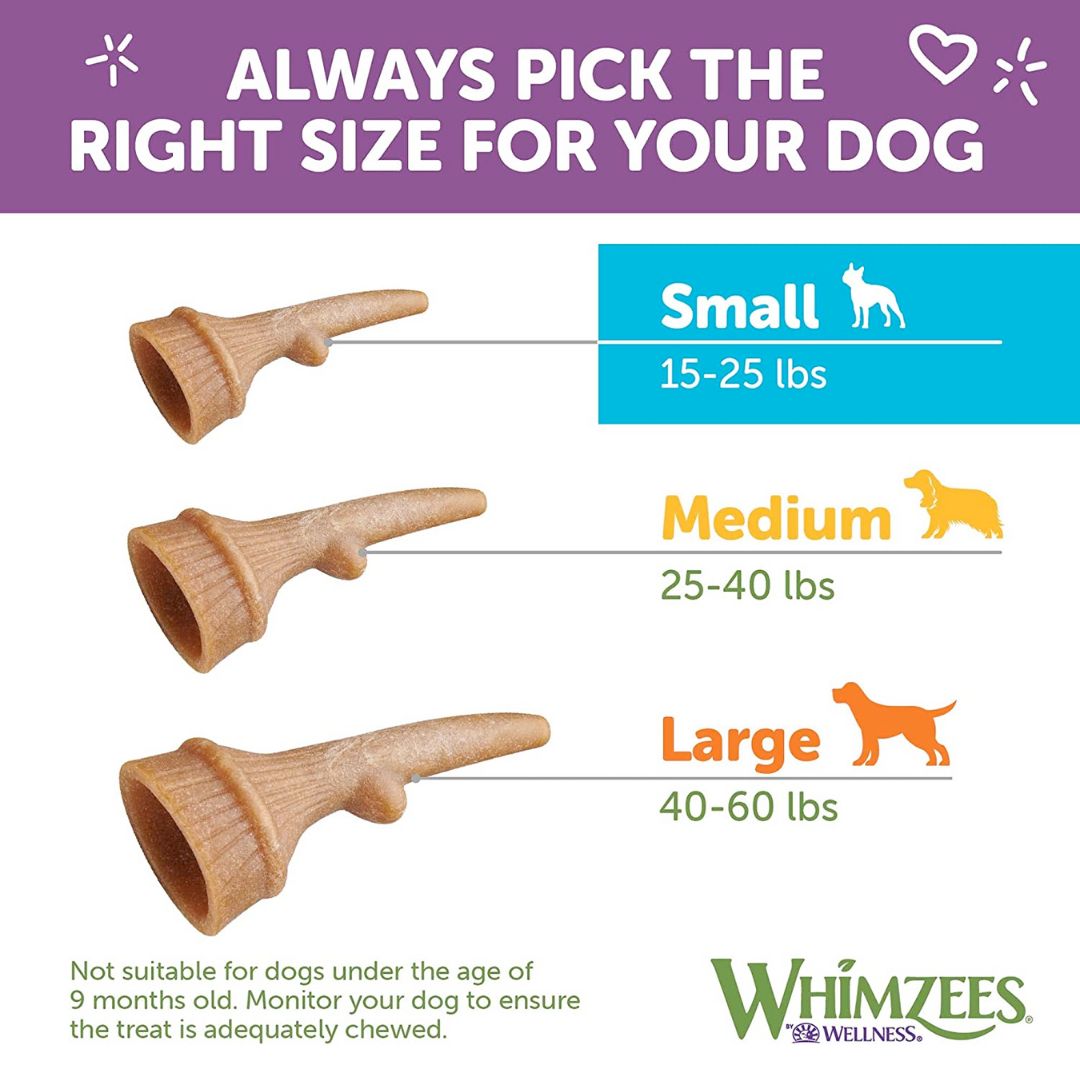 WHIMZEES Occupy Antler Natural Dental Chews for Dogs – Medium (12pc)