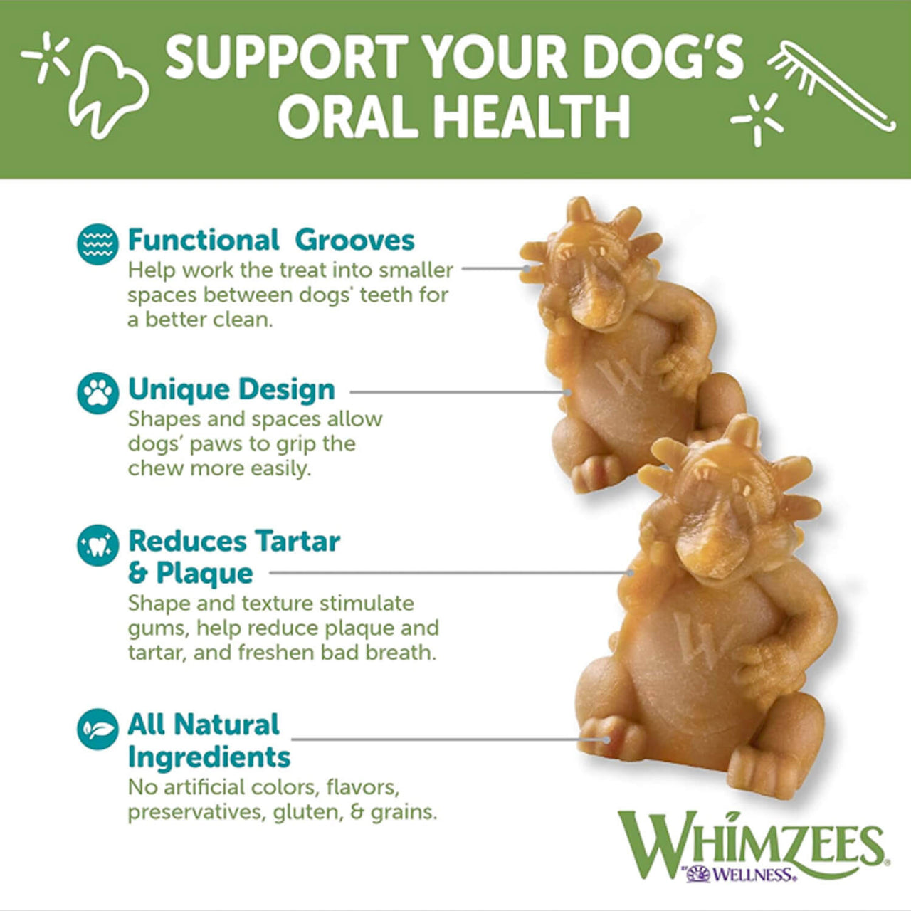 Whimzees Hedgehog Dental Dog Treats – Large (6pcs)