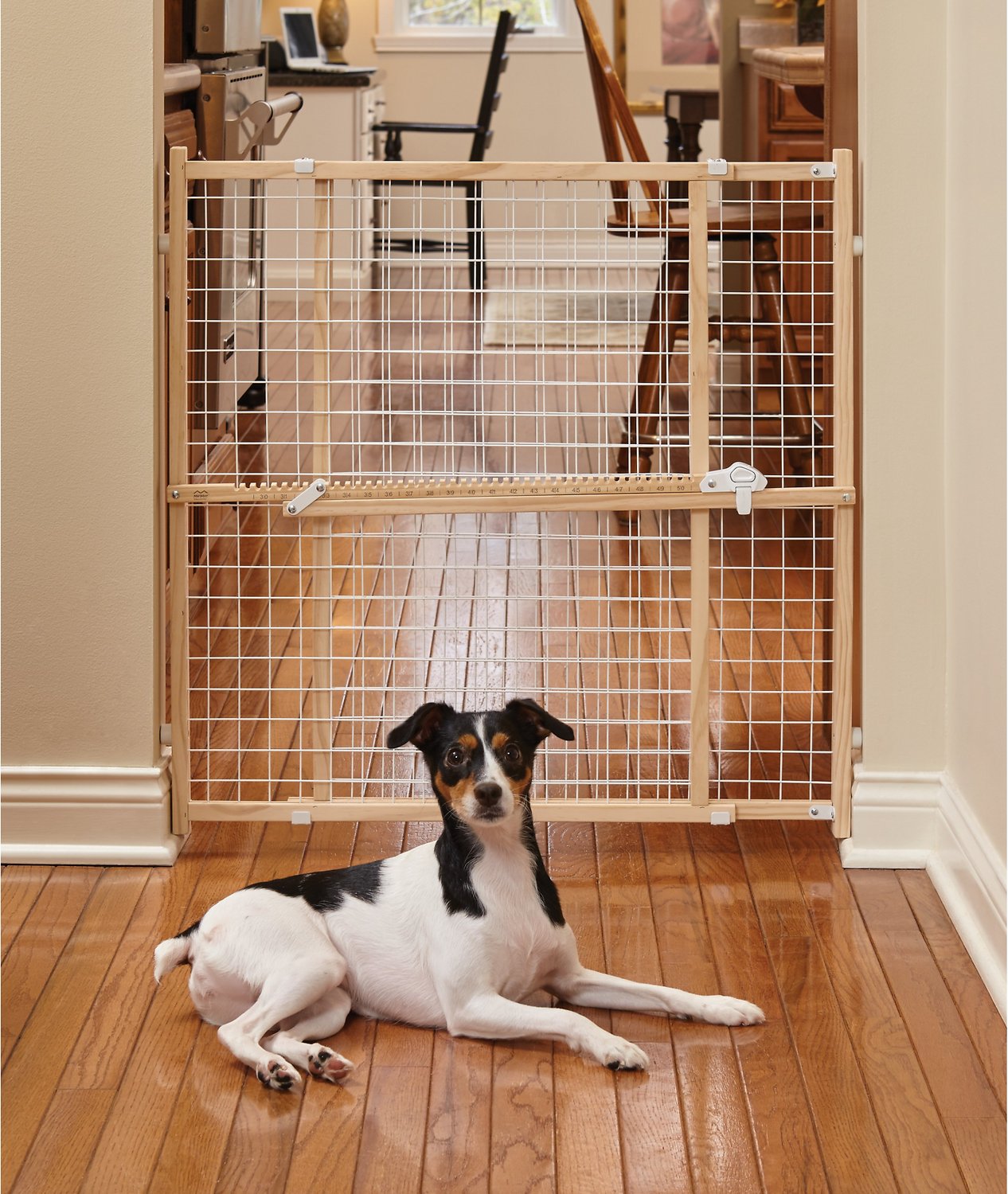 Wood and Wire Mesh Pet Gate - 32 inch