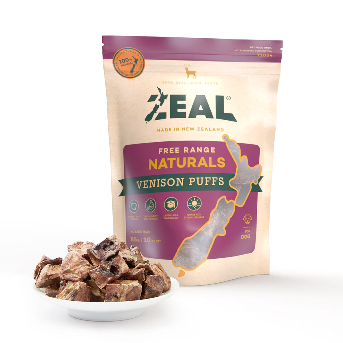 Zeal Dried Venison Puffs 85g