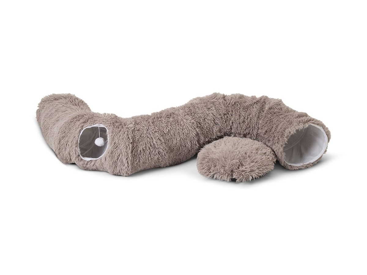 Savic Snuggle Tunnel Cat Bed - Warm Grey