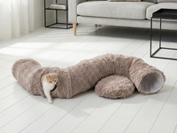 Savic Snuggle Tunnel Cat Bed - Warm Grey