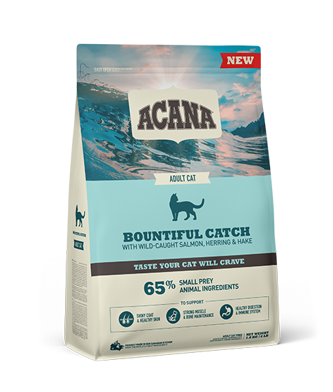 Acana Bountiful Catch Wild-Caught Salmon Herring & Hake Adult Dry Cat Food - 4.5kg