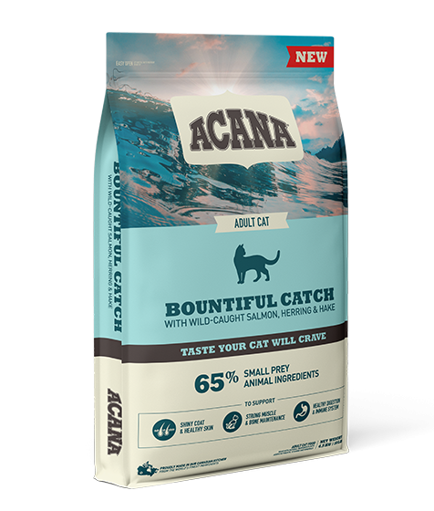 Acana Bountiful Catch Wild-Caught Salmon Herring & Hake Adult Dry Cat Food - 4.5kg