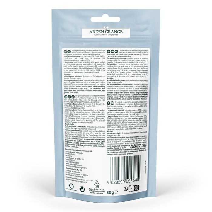 Arden Grange Ocean White Fish & Potato Sensitive Training Dog Treats 80g - 80g