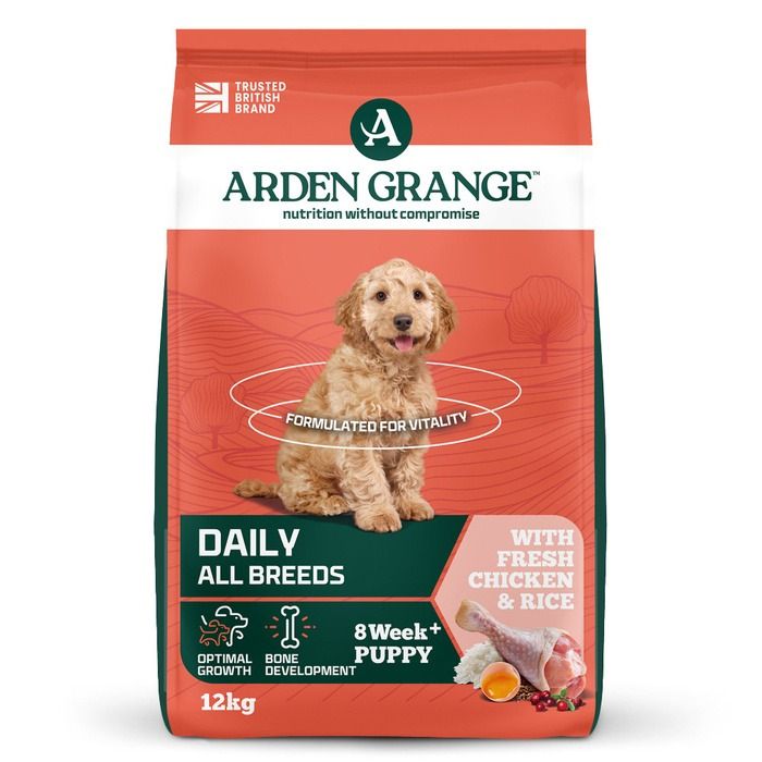 Arden Grange Daily All Breeds Puppy with Fresh Chicken & Rice Dry Dog Food - 12kg