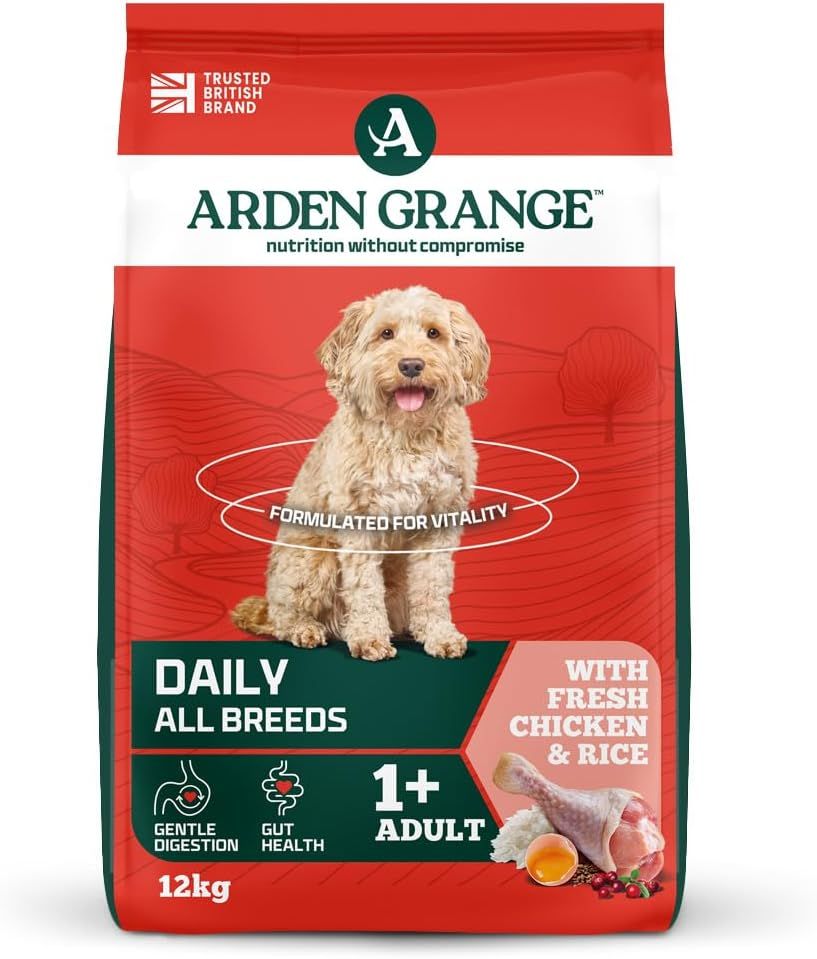 Arden Grange Daily All Breeds Adult Fresh Chicken & Rice Dry Dog Food - 12kg