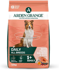 Arden Grange Daily All Breeds Adult Salmon & Rice Dry Dog Food - 12kg