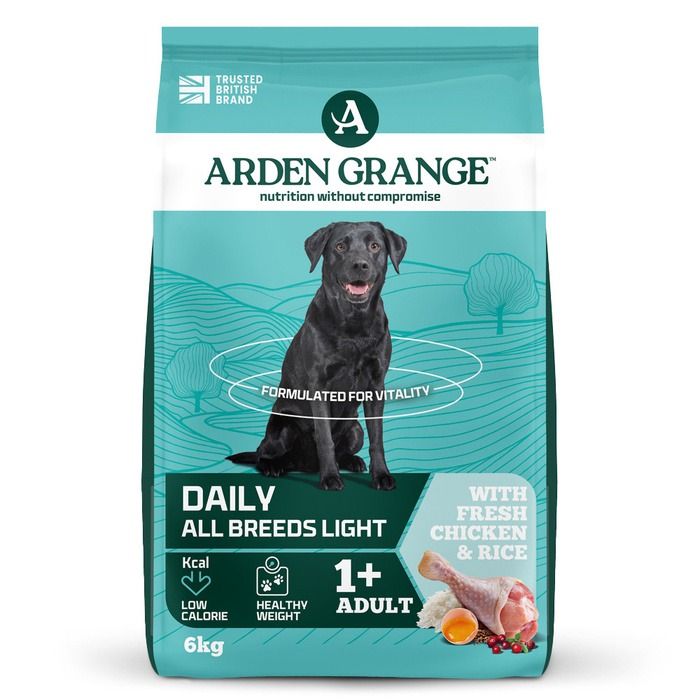 Arden Grange Daily All Breeds Light Adult Fresh Chicken & Rice Dry Dog Food - 6kg
