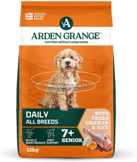 Arden Grange Daily All Breeds Senior with Fresh Chicken & Rice Dry Dog Food - 12kg