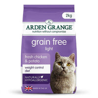 Arden Grange Grain Free Light Fresh Chicken & Potato Dry Cat Food - 4kg