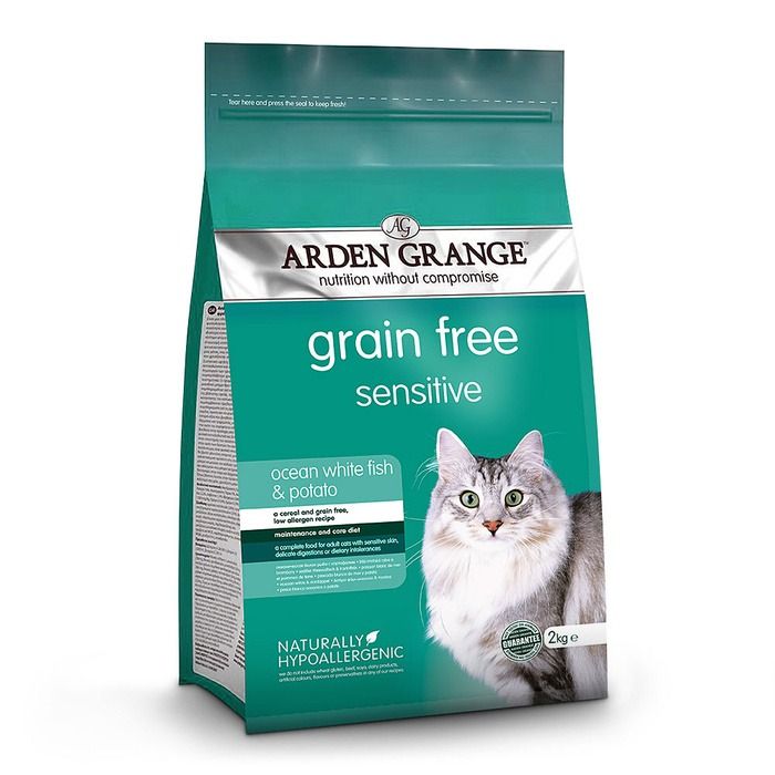 Arden Grange Grain Free Sensitive Adult Ocean White Fish & Potato Dry Cat Food - 2kg