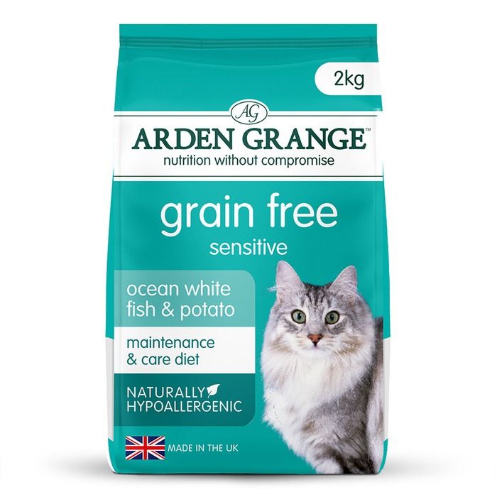 Arden Grange Grain Free Sensitive Adult Ocean White Fish & Potato Dry Cat Food - 2kg