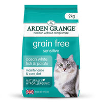 Arden Grange Grain Free Sensitive Adult Ocean White Fish & Potato Dry Cat Food - 2kg