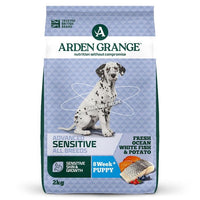 Arden Grange Advanced Sensitive All Breeds Puppy Fresh Ocean White Fish & Potato Dry Dog Food - 2kg