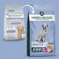 Arden Grange Advanced Sensitive All Breeds Senior Light Fresh Ocean White Fish & Potato Dry Dog Food - 12kg
